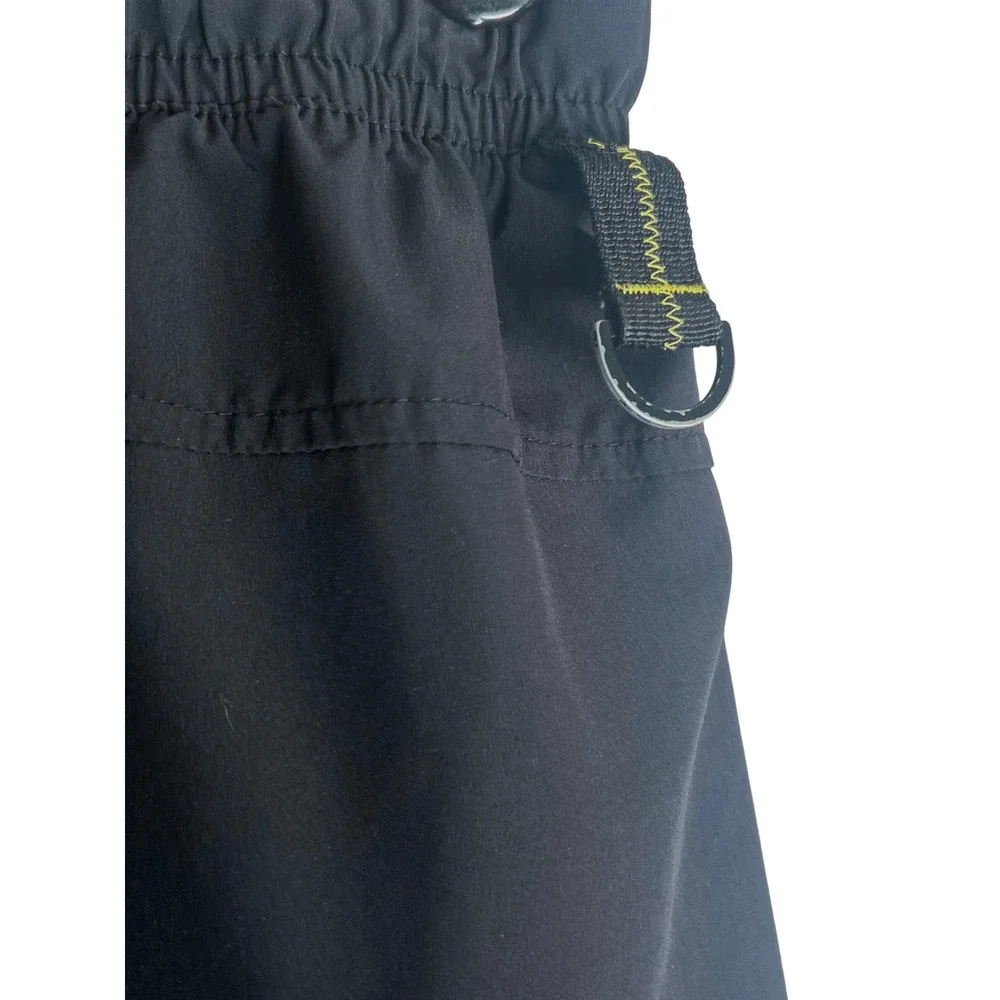 Unipro Mens Quick Dry Athletic Shorts Black Neon Yellow Drawstring Size L